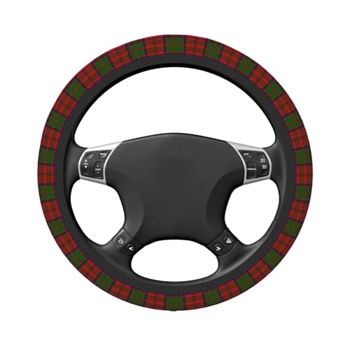 Thickened Elastic Steering Wheel Cover, Grant Tartan red Green Plaid Ultra, Soft, Breathable, Fit for Cars, SUVs, Trucks, Stylish Comfortable Grip - color: Grant Tartan Red Green Plaid
