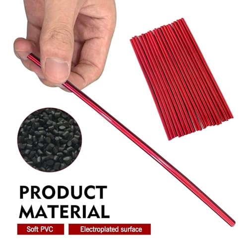20 PCS Car AC Vent Trim Strip, 7.8" Cuttable Reflective Creative Straight Outlet Decoration, Waterproof Flexible Protective Strip, Universal Interior DIY Modification for Cars (Red)