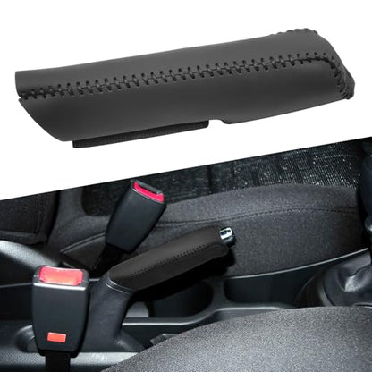 Genuine Leather Handbrake Protector Cover Compatible with Kia Rio 2012-2016 Anti-Slip Hand Brake Parking Lever Sleeve Black