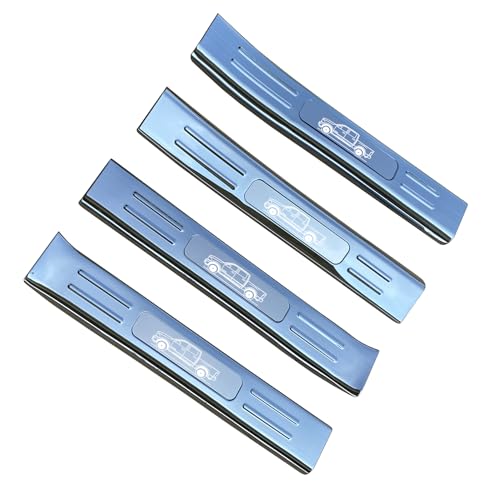 Door Sill Guards for 2019-2026 Ram 1500 Crew Cab & Mega Cab ONLY | Not for Quad Cab or Classic | Stainless Steel Entry Guards - 4Pcs - color: Black, size: inner