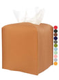 Tissue Box Holder Tissue Cover – Square Faux Leather Tissue Box Cover with Bottom Belt [JESMINI, Camel Brown] Tissues Cube Box Cover for Bathroom/Night Stands/Office - color: Camel Brown
