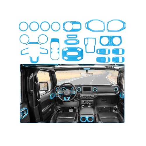 RT-TCZ for Wrangler JL Interior Trim Kit Compatible with Jeep Wrangler JL JLU Gladiator JT 2018-2023 Baby Blue Interior Accessories 23pcs - color: Baby Blue