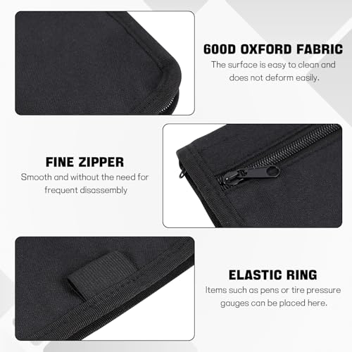 Hovom Car Glove Box Compartment Organizer, Car Registration and Insurance Holder, Owners Manual Case & Document Holder for Cars, Multi-Pocket Vehicle Paperwork Storage Pouch, Glove Box Storage Bag