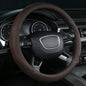 ALEMODR Brown Leather Steering Wheel Cover Universal 15 inch