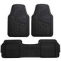 FH Group Automotive Floor Mats Universal Fit Climaproof for All Weather Protection Heavy Duty Rubber fits Most Cars, SUVs, and Trucks, Trim to Fit Black - color: Black