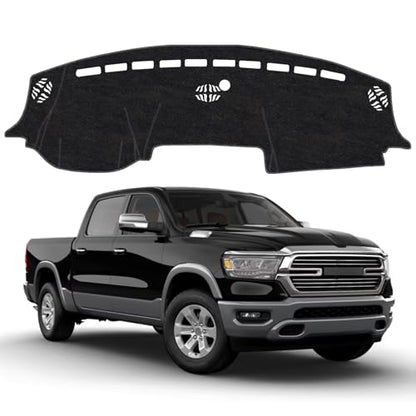 Dash Cover Mat for Dodge RAM 1500 2500 3500 2019 2020 2021 2022 2023 2024 2025 Non-Slip Dashboard Cover Mat Sunshade UV Rays Protector Interior Accessories - size: Compatible with RAM 2019-2025