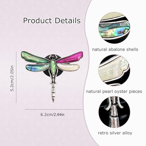 ORIESSE Dragonfly Car Air Vent Clip,Cute Air Freshener Car Interior Decor,Glamorous Abalone Shell Dashboard Decoration Gift for Women Teens,Refillable Diffuser(Hot Pink)
