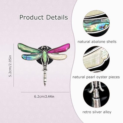 ORIESSE Dragonfly Car Air Vent Clip,Cute Air Freshener Car Interior Decor,Glamorous Abalone Shell Dashboard Decoration Gift for Women Teens,Refillable Diffuser(Hot Pink)