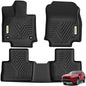 YITAMOTOR Floor Mats for 2019-2025 Toyota RAV4 (Not Fit Hybrid or Prime), Custom Fit All Weather Floor Liners Anti-Slip TPE Rubber Mat, Super Duty Toyota RAV4 Accessories, 1st & 2nd Row, Black - style: 19-25 1st & 2nd Row