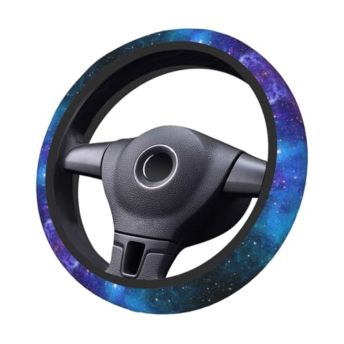 Abstract Blue Outer Space Galaxy Star Car Steering Wheel Cover,Non-Slip Elastic Neoprene-Sweat Car Accessories,Universal 15 Inch Fit Auto, Vans Trucks,Suvs, Truck - color: Galaxy