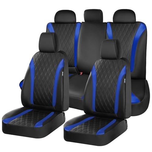 Seat Covers, Car Seat Covers Full Set, Waterproof Leather Car Seat Protector, Front and Rear Seat Covers for Cars, Automotive Seat Covers Universal Fit for Most Cars SUV Truck