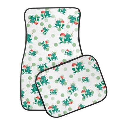 Auto Front & Rear Floor Carpets Mushroom Frog Green Dots Car Floor Mats 4 Pieces Set Universal Fit 95% Automotive,SUVS,Sedan,Vans - color: Mushroom Frog Green Dots