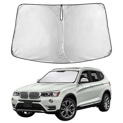 EcoNour Windshield Sunshade Compatible for BMW X3 2011-2015 2016 2017, Sun Visor for Front Windshield & Window Sun Shade Cover, UV Heat Blocker & Protector, Car Accessories - size: For BMW X3 (2011-2017)
