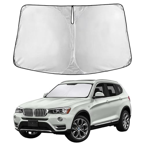 EcoNour Windshield Sunshade Compatible for BMW X3 2011-2015 2016 2017, Sun Visor for Front Windshield & Window Sun Shade Cover, UV Heat Blocker & Protector, Car Accessories - size: For BMW X3 (2011-2017)