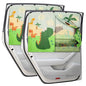 Car Window Shades with Cute Patterns, 2pcs Magnetic Car Curtains for Privacy Protection Full Covers/Half Shade Options, Auto Sunshades Sunglare/UV Blocker - color: Green