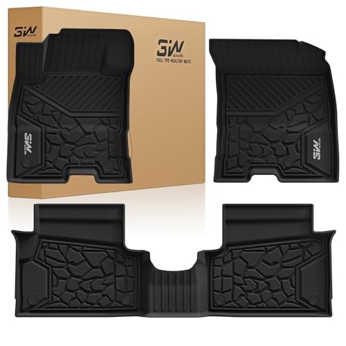 3W Floor Mats Fit for Ford Maverick Hybrid 2022-2025 2026, TPE All Weather Custom Fit Floor Liner Car Accessories 1st and 2nd Row Full Set Car Liners (Only for Hybrid) - size: 7.Maverick 22-26 Floor Mats Hybrid
