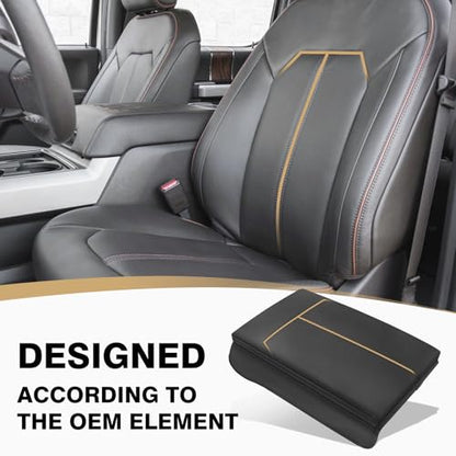 Center Console Armrest Cover Fit for Ford F150 2015-2020 & F250 F350 F450 2017-2022 & Expedition 2018-2024 Accessories, Armrest Pad Console Lid Cushion Vegan Leather 1-Inch Thick(Bucket Seat) - size: 4) 17-22 |F250/F350/F450| Bucket Seat, +Thick