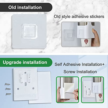 Cup Dispenser, Wall Mounted Water Cooler Cup Dispenser for 3oz-5oz Disposable Cups, Bathroom Cup Holder, Plastic Paper Cup Holder with Adhesive/Screw Mount for Office, Hospital, Bathroom - color: White