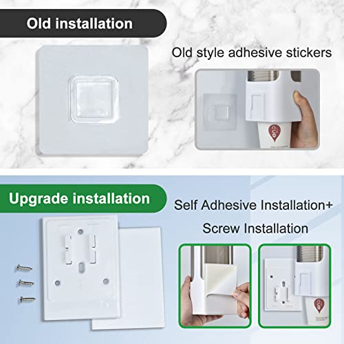 Cup Dispenser, Wall Mounted Water Cooler Cup Dispenser for 3oz-5oz Disposable Cups, Bathroom Cup Holder, Plastic Paper Cup Holder with Adhesive/Screw Mount for Office, Hospital, Bathroom - color: White