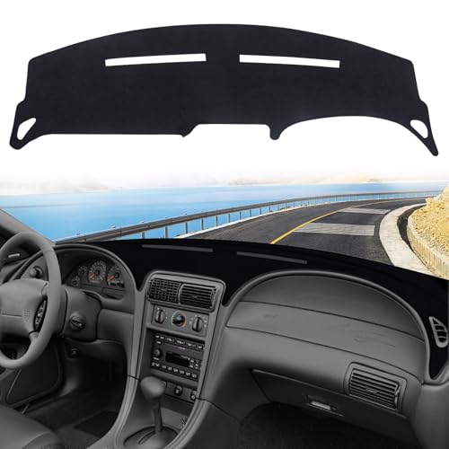 Dashboard Cover Mat Custom fit for Ford Mustang 1998 1999 2000 2001 2002 2003 2004 Flannel Dash Cover Mat Mustang Accessories Pad Car UV Sun Protection Interior Trim - color: for 1998-2004 Mustang