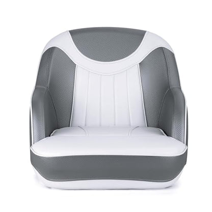NORTHCAPTAIN Pontoon Boat Seat Captain Bucket Seat with Boat Seat Cover - color: D-White/Charcoal
