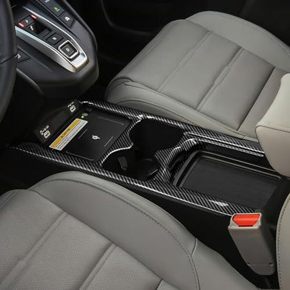 for Honda CR-V 2020 2021 2022 Accessories CRV Cup Frame Decals ABS Carbon Fiber Stickers, B - color: 2020-2022 Cup Holder Frame
