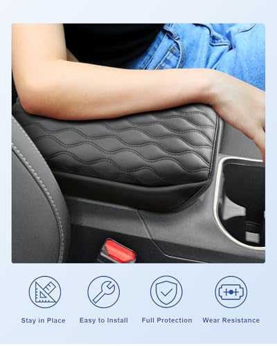 CDEFG for 2025 Outback Legacy Center Console Cover Compatible with 2020-2025 Subaru Outback Legacy Accessories Armrest Cover 2020-2025 Outback Legacy Middle Console Pad Arm Rest Cushion - color: Black for 2020-2025 Outback Legacy