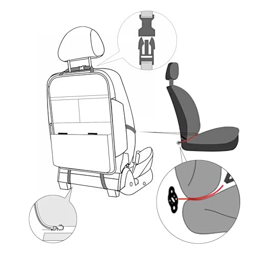 Seat Back Protector,Preventing the Impact of Children Stepping on the Seat Backrest,Beautiful appearance and easy to clean,black (Black -2pcs)