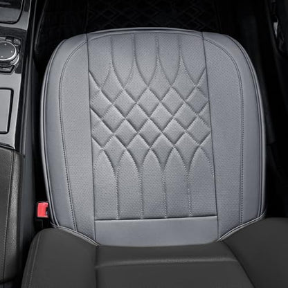 BOPUOVRE 1-Pack Leather Front Car Seat Covers - Bottom Car Seat Covers Fully Wrapped, Non-Slip and Waterproof, Fits Most Vehicles Gray - color: gray, size: 1 piece