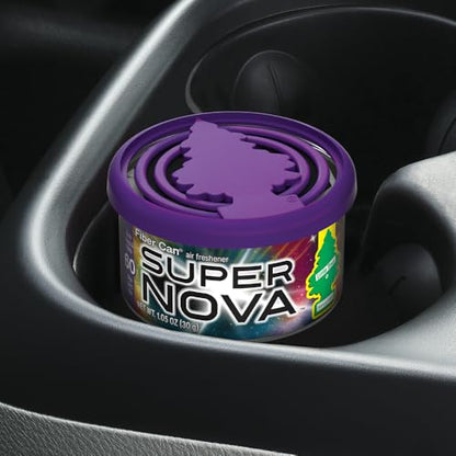 LITTLE TREES Car Air Freshener | Fiber Can Provides Long Lasting Scent for Auto or Home | Recycled Fiber | Supernova, 4 Air Fresheners - color: Supernova