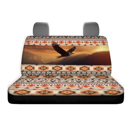 WELLFLYHOM Aztec Eagle Car Seat Cover Rear Bench Seat Covers for Truck SUV Native Tribal Universal Fit Car Accessories Auto Bench Seat Cover - color: Aztec Eagle