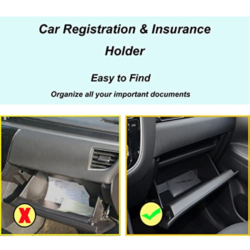 Premium Car Registration and Insurance Holder,Black Registration Insurance Card Holder,Glove Box Organizer Makes Your Documents In Order.