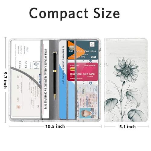 CoBak Car Registration and Insurance Holder - Vehicle Glove Box Car Organizer,Auto Truck Comparment Accessories Case with Magnetic Closure for Driver License,Cards - color: L-Sunflower Sonata