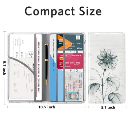 CoBak Car Registration and Insurance Holder - Vehicle Glove Box Car Organizer,Auto Truck Comparment Accessories Case with Magnetic Closure for Driver License,Cards - color: L-Sunflower Sonata