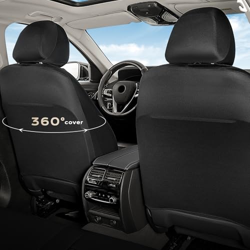 Coverado Leather Seat Covers, Waterproof Car Seat Covers Front Seats, Luxury Front Car Seat Covers Faux Leather Car Seat Protector, Automotive Car Seat Covers Universal Fit Most Cars Truck, Black&Pink - color: Black&Pink, size: Front