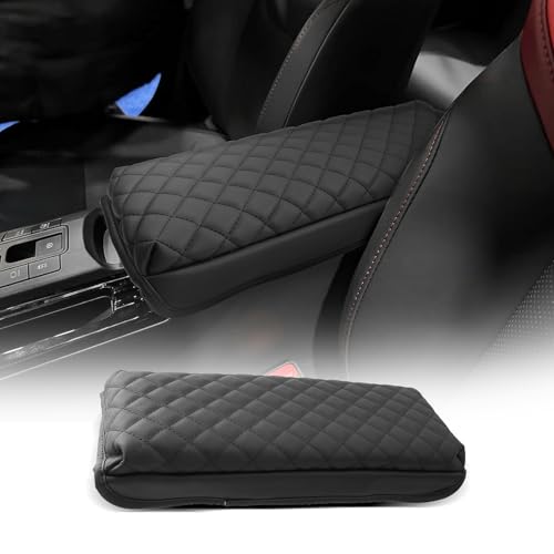 CDEFG for Toyota Prius 2023-2025 2026 Center Console Cover Armrest Box Cover for Prius (LE, XLE, Nightshade Edition, Limited) Accessories Arm Rest Protector - color: Toyota Prius-Thickened Black Leather Square