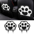 2PCS Car Kick Mats Backseat Protector, Dog Cat Paw Print Leather Car Back Seat Cover for Kids Pets, Waterproof Vehicle Seat Back Kick Mat Organizer to Protect from Dirt, Mud & Scratches(Black) - color: Black