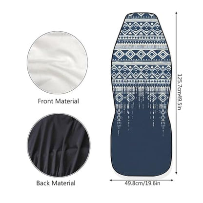 Dreaweet Aztec Seat Covers for Cars Front Seats Only Universal 2 Piece Southwestern Tribal Car Accessories Washable Elastic Bucket Seat Covers for SUV Sedan Easy to Install - color: Aztec Tribal Blue