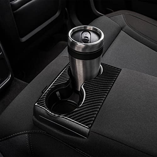 Car Rear Seat Cup Holder Cover Decals for 2011-2023 Dodge Charger/Chrysler 300 Accessories Carbon Fiber Interior Stickers - color: Cup Holder-a