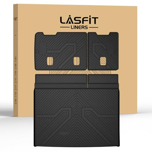LASFIT Trunk Mat with Backrest Mat 2015-2020 for Chevrolet Chevy Suburban/GMC Yukon XL(Not Fit Yukon)/Cadillac Escalade ESV(Only Escalade ESV, Not Fit Escalade), All Weather TPE Mat - size: Cargo for Suburban/Yukon XL/Escalade ESV 2015-2020