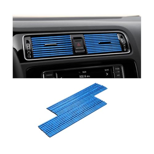 Car Air Conditioner Decoration Strip, 20PCS Flexible Bendable Air Vent Outlet Trim, Automotive Interior Moulding Decorative Accessories, Compatible with Most Vehicle (Crisp Ice Blue) - color: Crisp Ice Blue