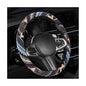 Boho Steering Wheel Cover, 15 Inch Coarse Flax Cloth Ethnic Style Anti-Slip Car Wheel Wrap, Universal Breathable Bohemian Steering Wheel Protector for Cars Vans Trucks (H) - color: H