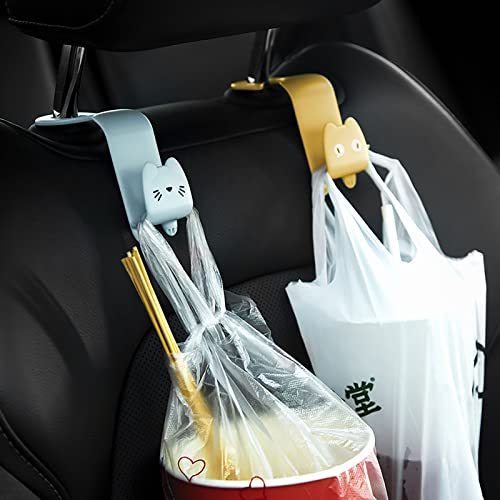 Fashion Car Seat Back Organizers, 4 Pack Universal Headrest Hooks, Bag Holder, Automobile Seat Back Hanger for Purse Bags and Coats (Random Color)