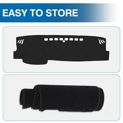 KUST Black Dash Cover for Toyota Camry 2018-2022 2023 2024 (L, LE, SE, XLE, XSE, XLE V6, XSE V6) (Without HUD) Polyester Dashboard Cover Non-Slip Interior Accessories for Camry No Glare - size: For Camry 18-24