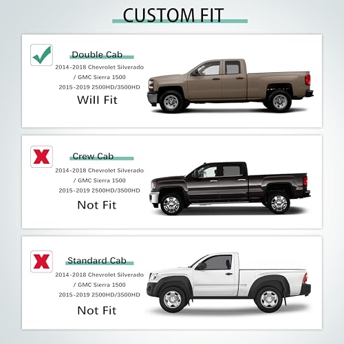 KARPAL Floor Mats for 2014-2019 Chevy Silverado/GMC Sierra 1500(19 LD Only), 2015-2019 Silverado/Sierra 2500/3500 Double Cab, All-Weather TPE Custom Fit Floor Liners Car Accessories - style: 2014-2019 | For Chevy Silverado Double Cab| 1st & 2nd Row