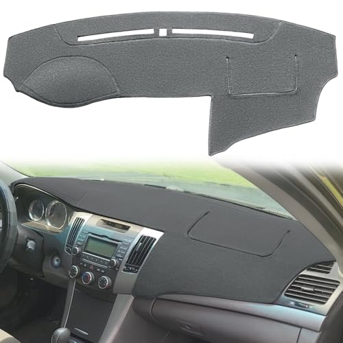 Dash Cover Mat Custom Fit for Hyundai Sonata 2009 2010 with Cutout for Sensor, Dashboard Cover Pad Protector (09-10 Dark Gray) F80 - color: 09-10 dark gray