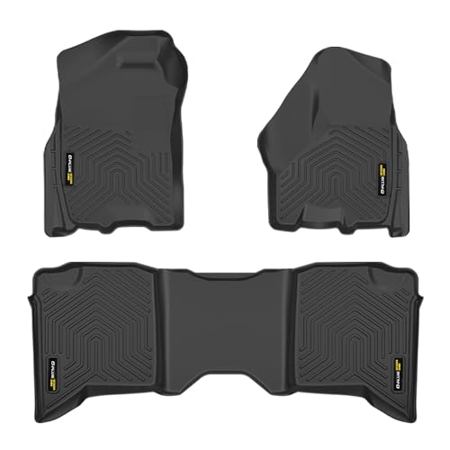 G-PLUS TPE 3PCS Cargo Liners Compatible with 2009-2018 Dodge Ram Crew Cab(NOT Fit Quad Cab & Tradesman),Cargo Liner All Weather Full Cover Protection 1st & 2nd Row Floor Liners Black Accessories Mats - size: Fit Dodge Ram 2009-2018 | Crew Cab | 3PCS