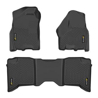 G-PLUS TPE 3PCS Cargo Liners Compatible with 2009-2018 Dodge Ram Crew Cab(NOT Fit Quad Cab & Tradesman),Cargo Liner All Weather Full Cover Protection 1st & 2nd Row Floor Liners Black Accessories Mats - size: Fit Dodge Ram 2009-2018 | Crew Cab | 3PCS