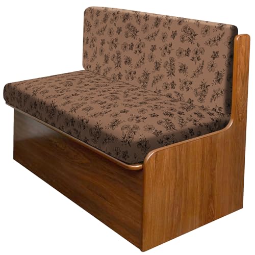 molasofa RV Dinette Cushion Covers, RV Booth Seat Cover Stretchable Camper Cushion Couch Covers Washable Slipcovers for Camper Car Bench (1 Backrest Cover & 1 Bench Cover, Brown Flower) - color: Brown Flower, size: 1 Bench Cover & 1 Backrest Cover