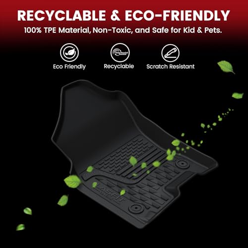 LASFIT Floor Mats for Ram 1500 Quad Cab 2025 2026 Bucket Seat(Not for Bench Seating), All Weather TPE Custom Fit Car Mats Floor Liners 1st & 2nd Row, Black - style: 2) 1500 | 2025-2026 |Quad Cab Floor Mats